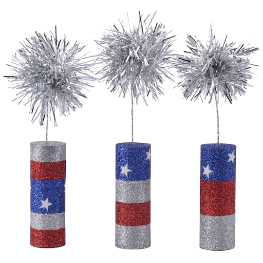 Patriotic Glitter Firecracker Table Decorations by Celebrate It&#x2122;